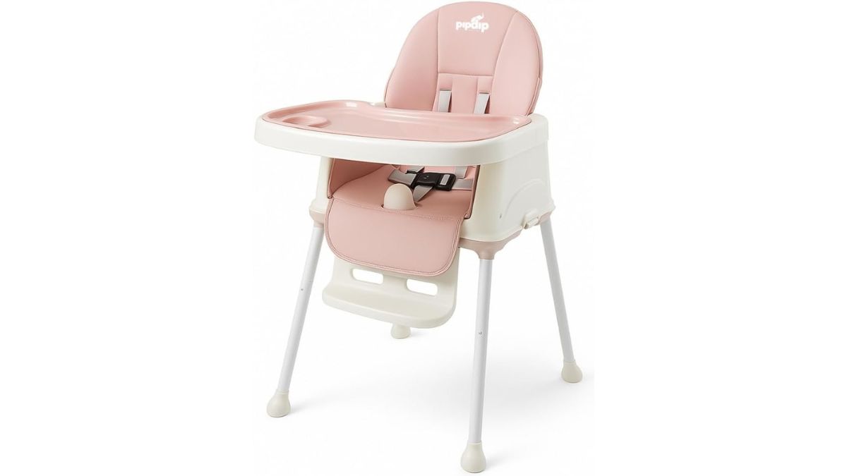 PIPDIP Cadeira de Refeição Infantil, Dobrável, Modelo 2 em 1, Idade 6 meses até 2 anos, Suporta até 23kg